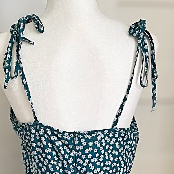 Silky Floral Mini Dress Tie Straps NWOT - Picture 6 of 6
